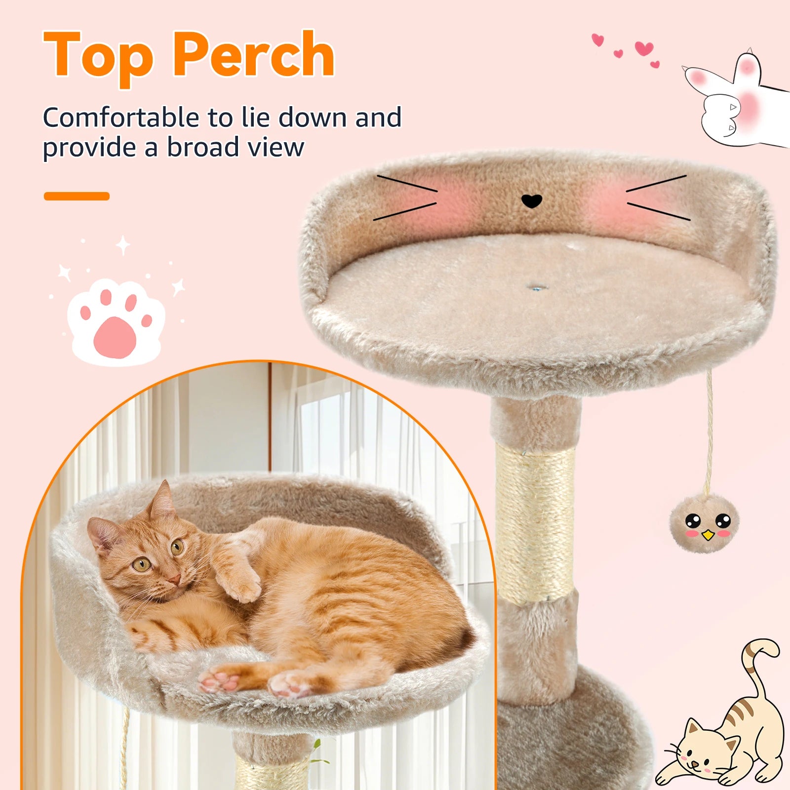 Multi-Level Cat Tree Tower Condo With Scratching Posts