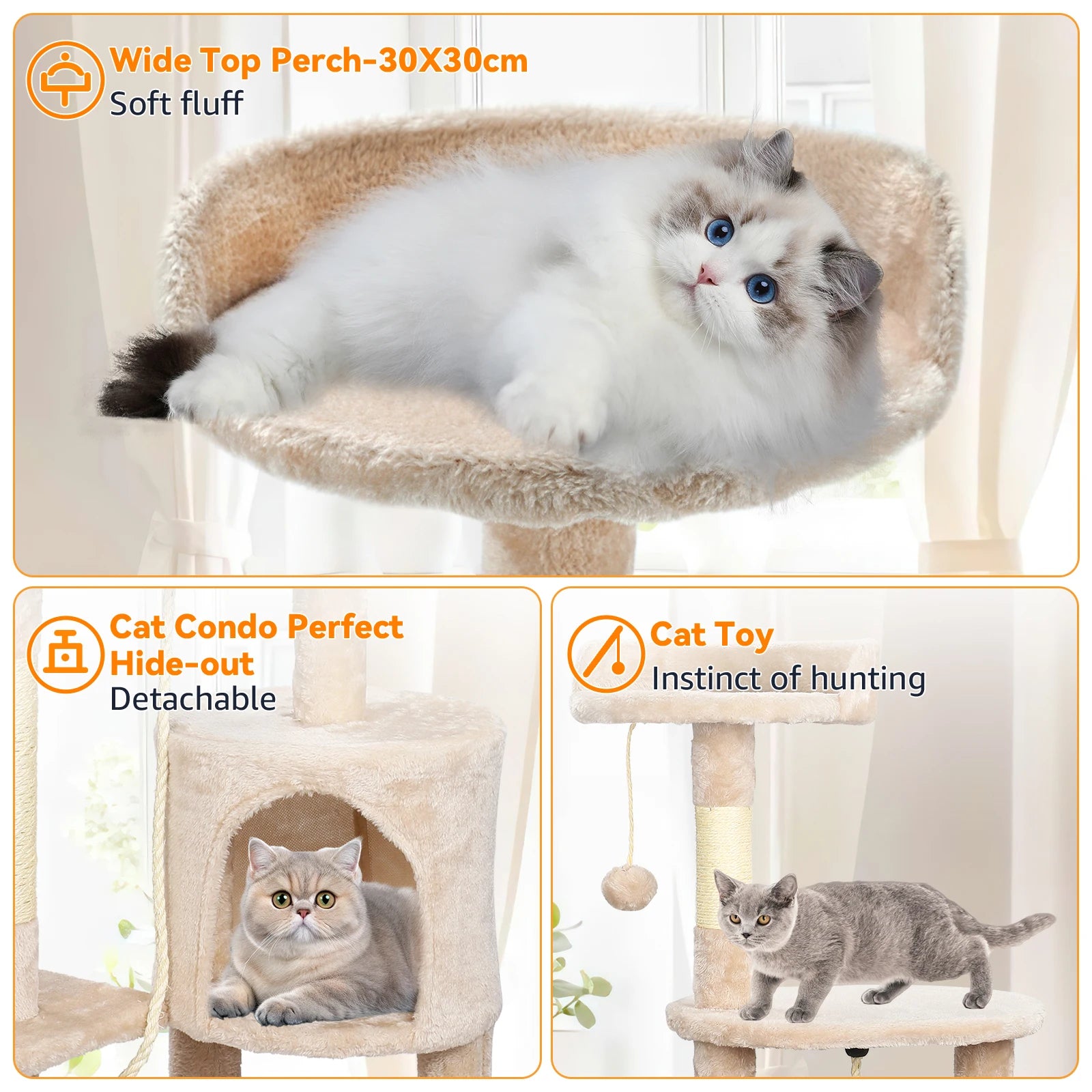Multi-Level Cat Tree Tower Condo With Scratching Posts