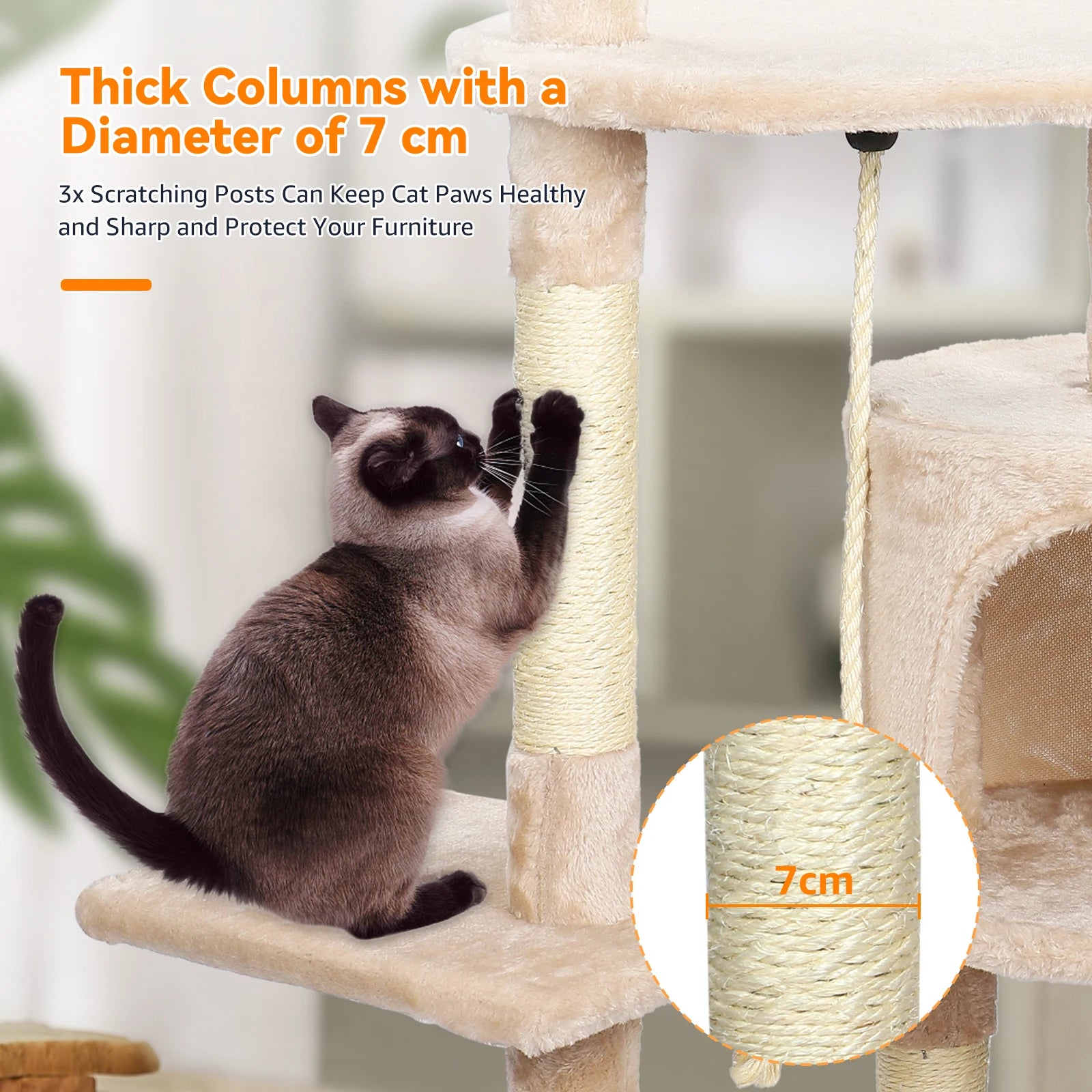 Multi-Level Cat Tree Tower Condo With Scratching Posts