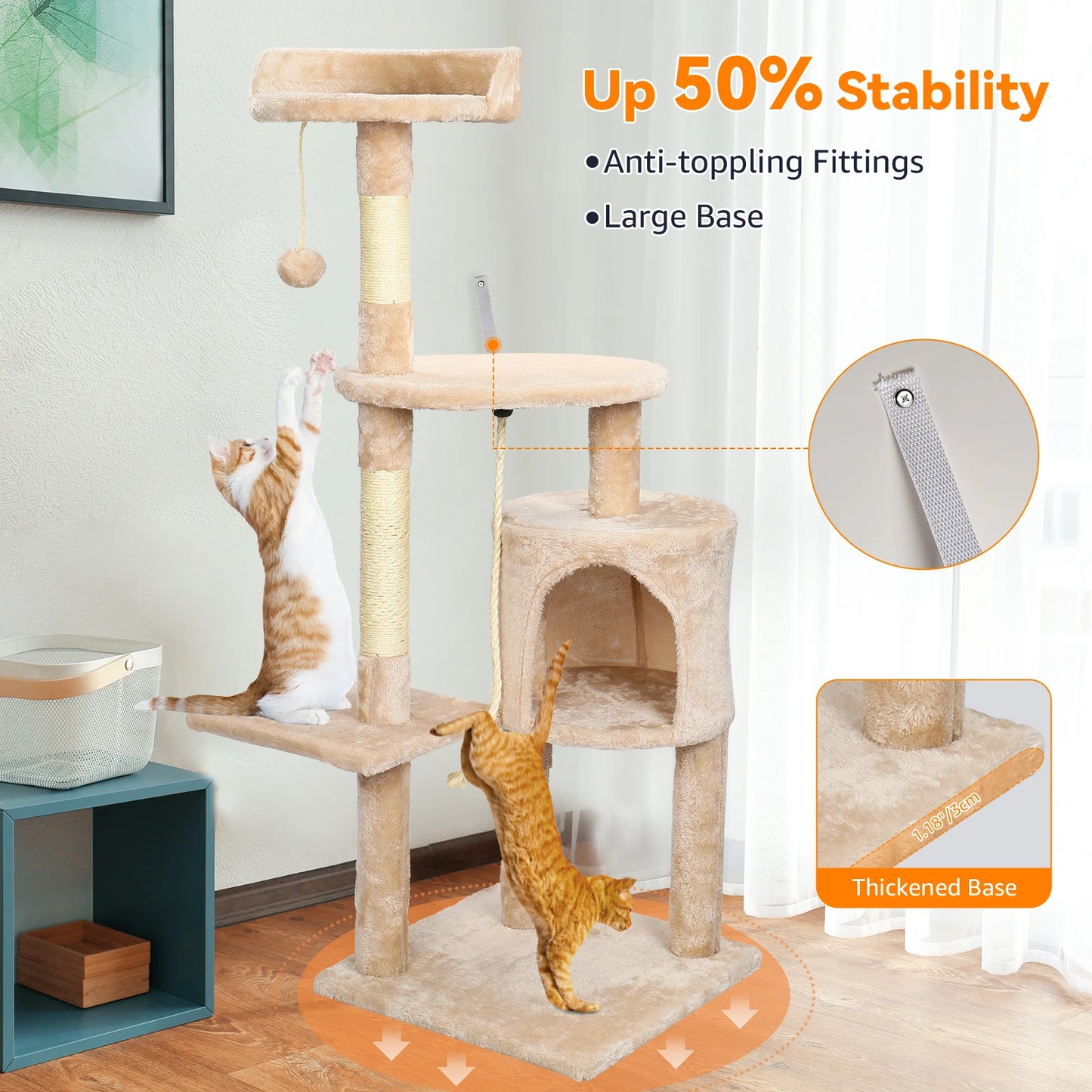 Multi-Level Cat Tree Tower Condo With Scratching Posts