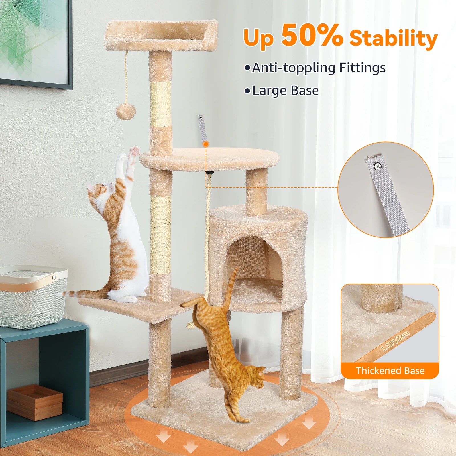 Multi-Level Cat Tree Tower Condo With Scratching Posts
