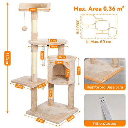 Multi-Level Cat Tree Tower Condo With Scratching Posts