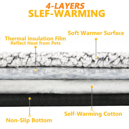 Self-Heating Pet Bed Pad with Thermal Reflective Core