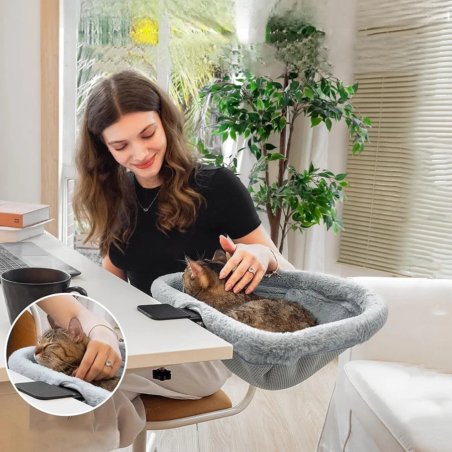 Folding Cat Desk Hammock Bed With Space-Saving Design