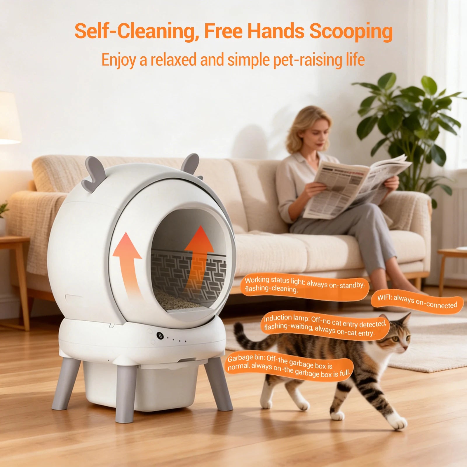 Smart Self-Cleaning Cat Litter Box With App Control