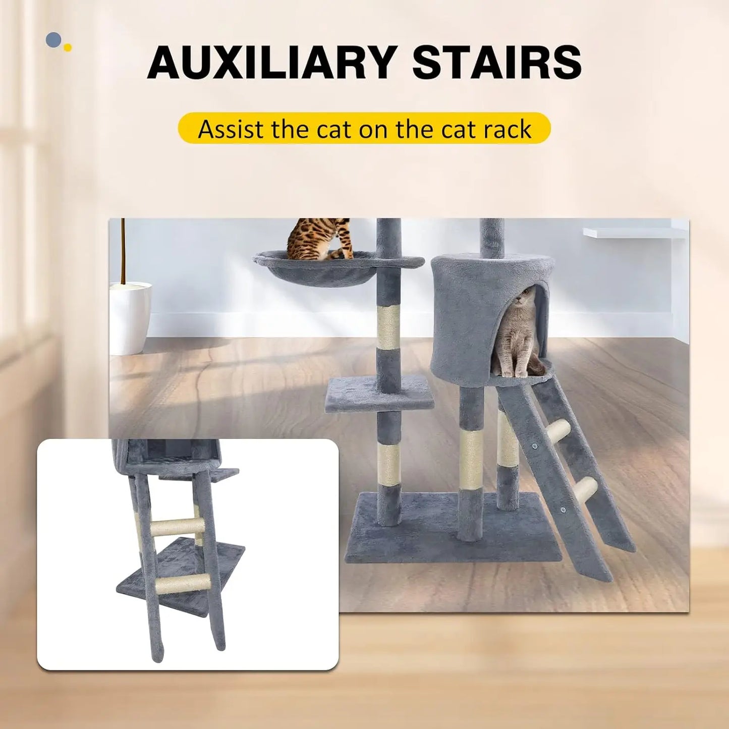 Multi-Level Cat Tree Tower with Scratching Posts