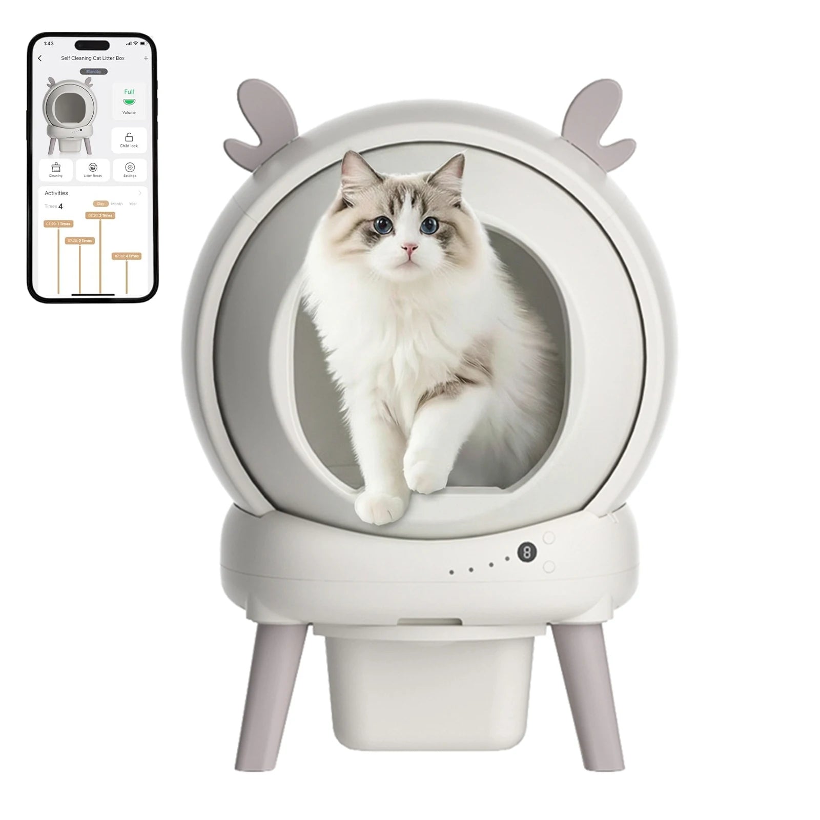 Smart Self-Cleaning Cat Litter Box With App Control