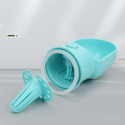 Portable Pet Water Bottle With Built-In Food Container