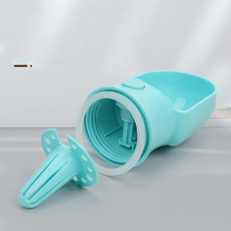 Portable Pet Water Bottle With Built-In Food Container