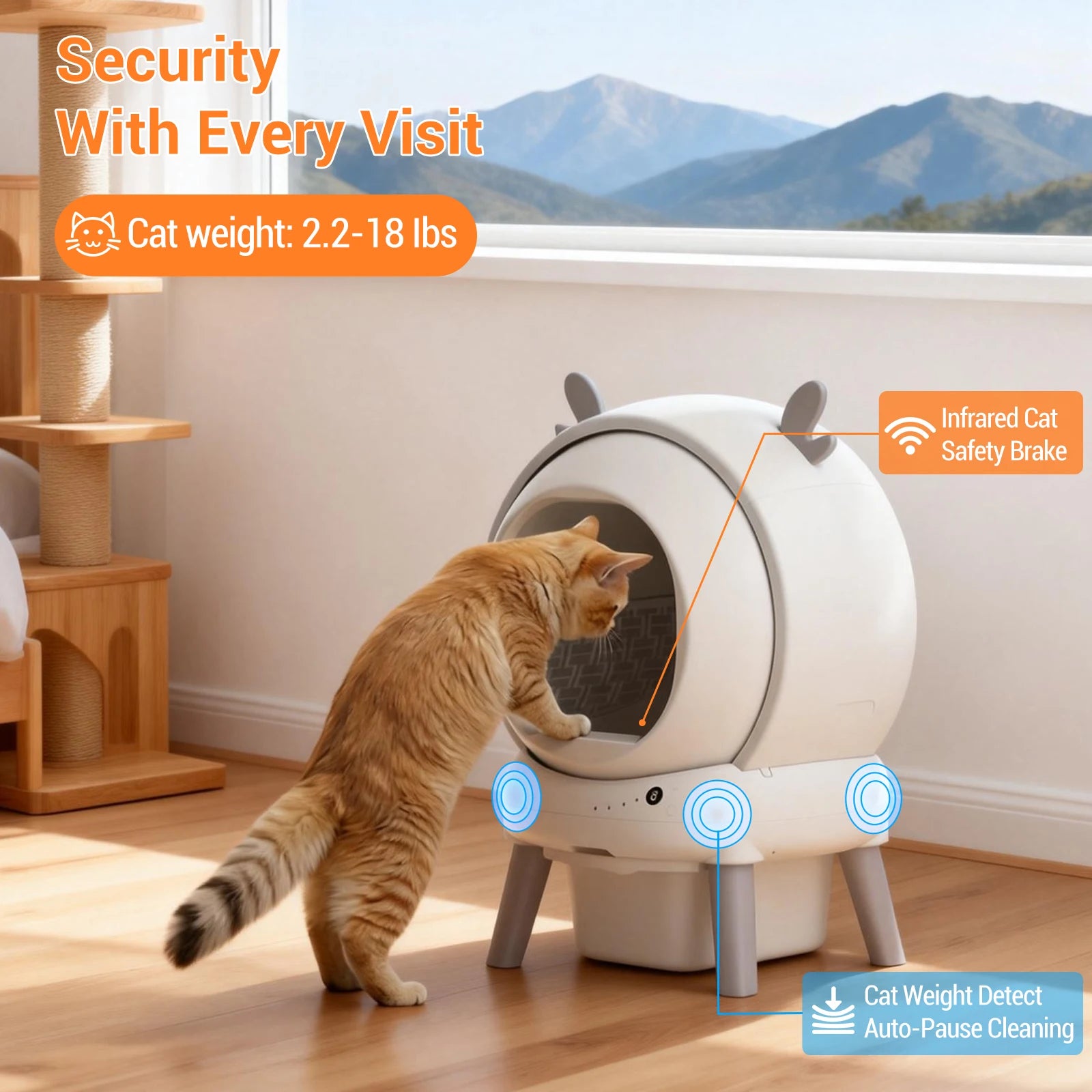 Smart Self-Cleaning Cat Litter Box With App Control