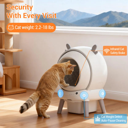 Smart Self-Cleaning Cat Litter Box With App Control