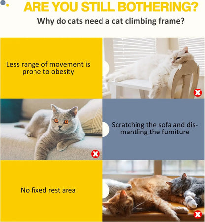 Multi-Level Cat Tree Tower with Scratching Posts