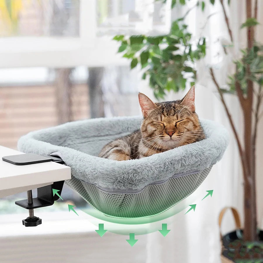 Folding Cat Desk Hammock Bed With Space-Saving Design