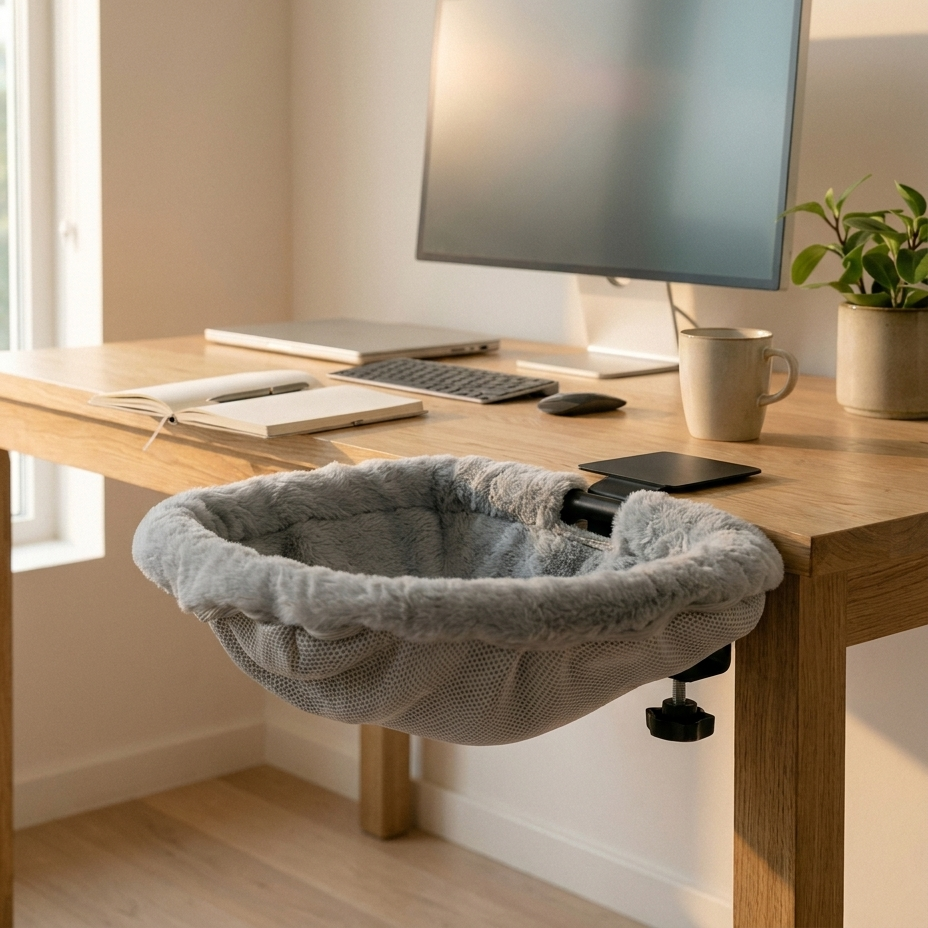 PurrPerch Folding Cat Desk Hammock Bed With Space-Saving Design